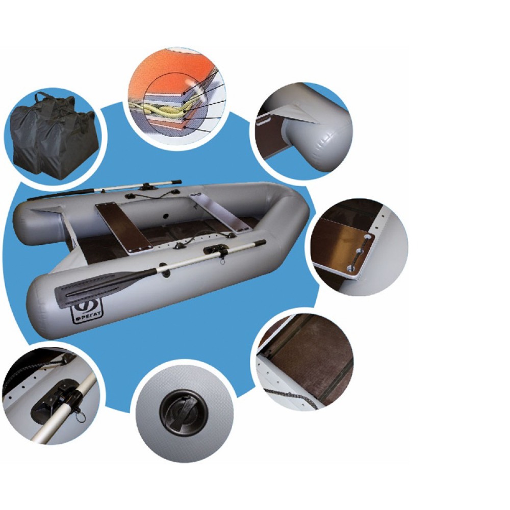 Надувная лодка Фрегат 300Е серая