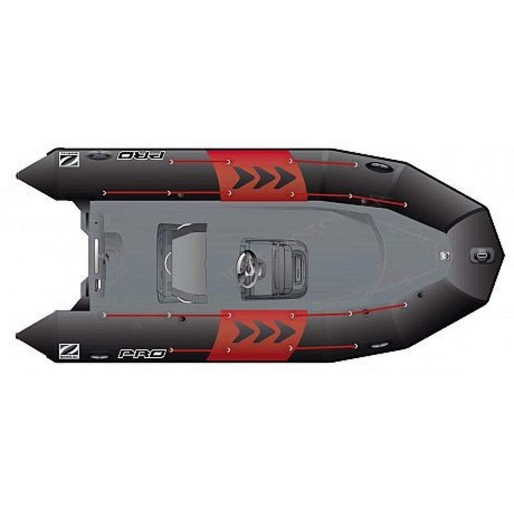 Лодка надувная ZODIAC PRO 500 ПВХ ( черно-серая )