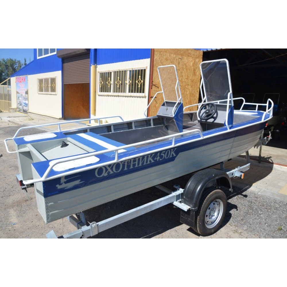 Алюминиевая моторно-гребная лодка Охотник 450К