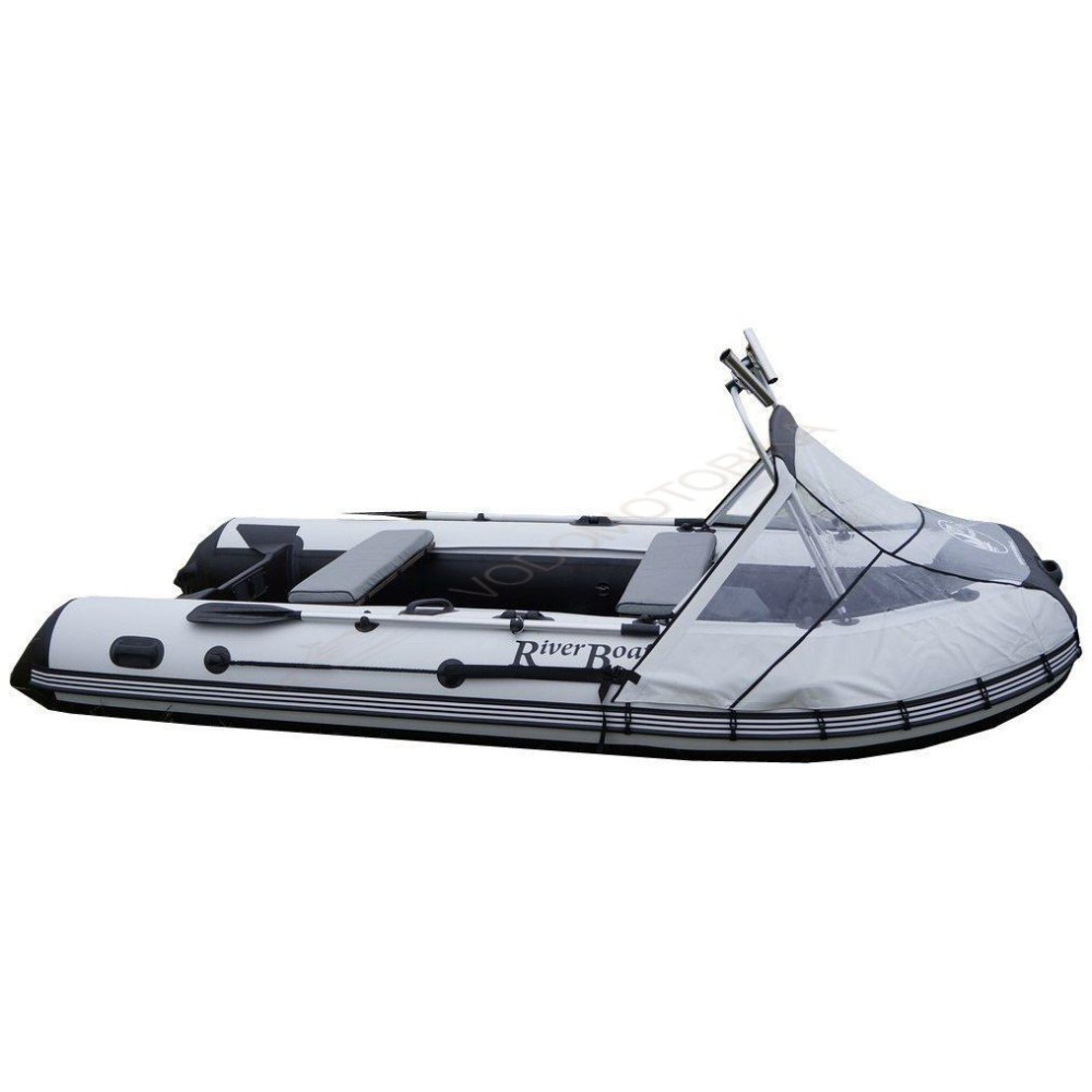 Носовой тент прозрачный с тролинговой трубой Riverboats RB 390-430 и RB 390-430 НДНД