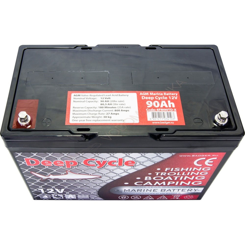 Аккумулятор глубокого разряда Marine Deep Cycle AGM 6FM90TD-X