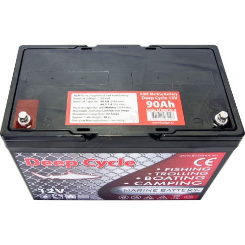 Аккумулятор глубокого разряда Marine Deep Cycle AGM 6FM90TD-X