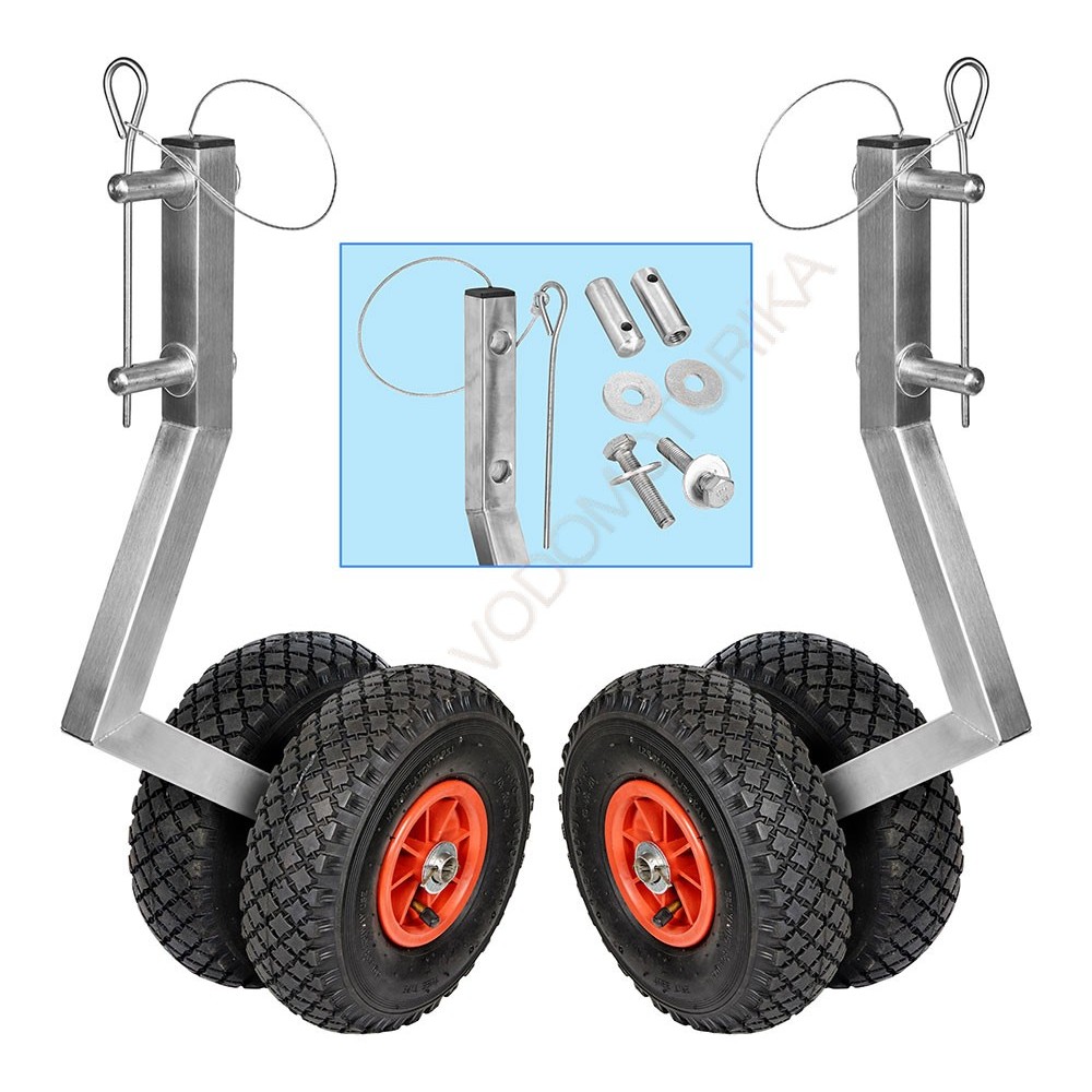 Колеса транцевые Горизонт KNU-260ND (нержавейка, съемные, усиленные, под надувное дно)