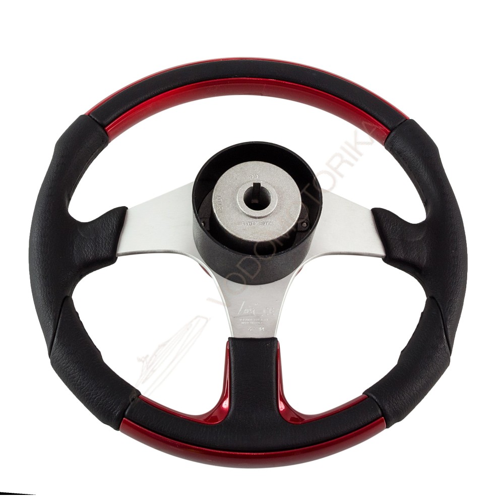 Рулевое колесо EVO MARINE 2 обод черно-красный, спицы серебряные д. 330 мм Volanti Luisi