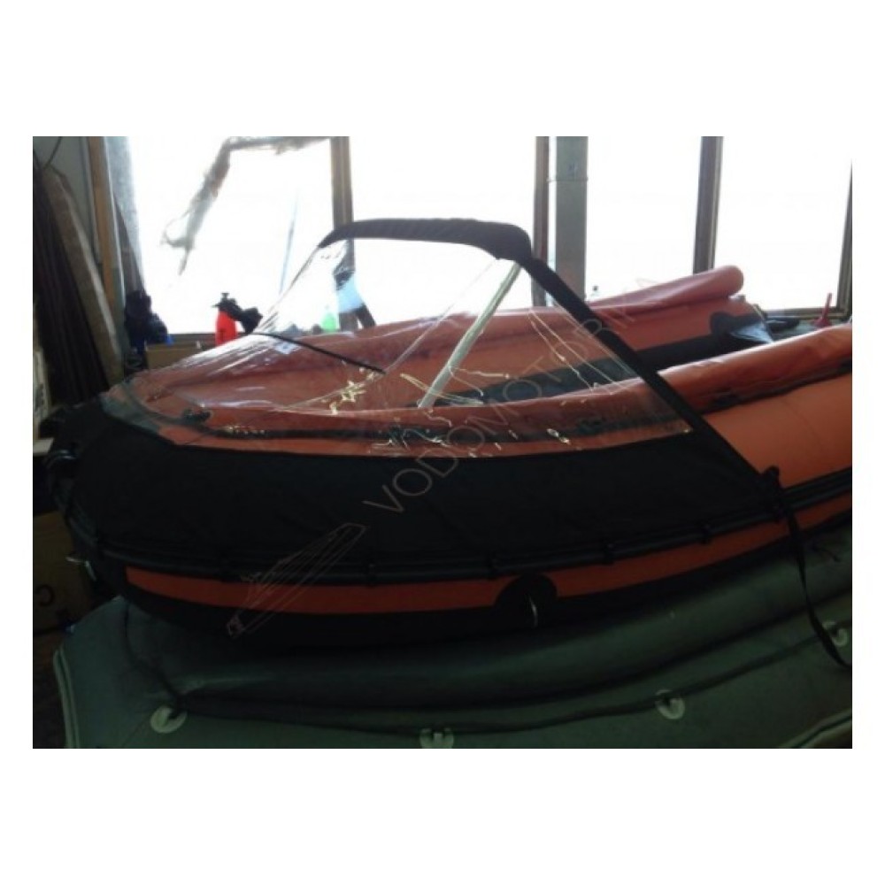 Носовой тент прозрачный для лодки ПВХ 260-300 см