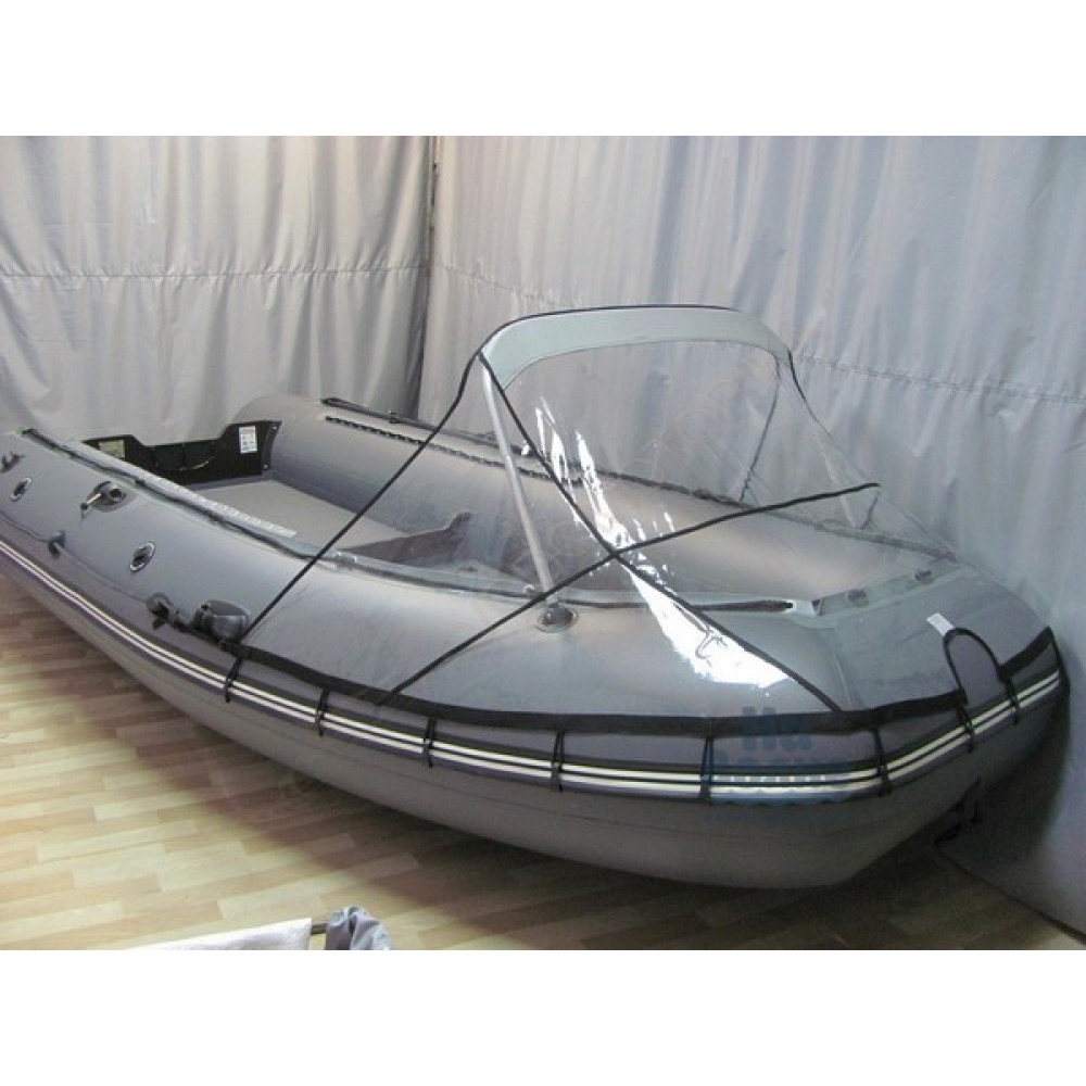 Носовой тент прозрачный для лодки ПВХ 300-360