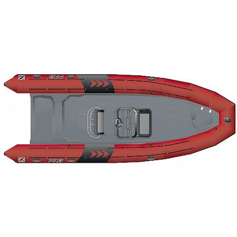 Лодка надувная ZODIAC PRO 750 NEO хайпалон-неопрен ( красно-серая )