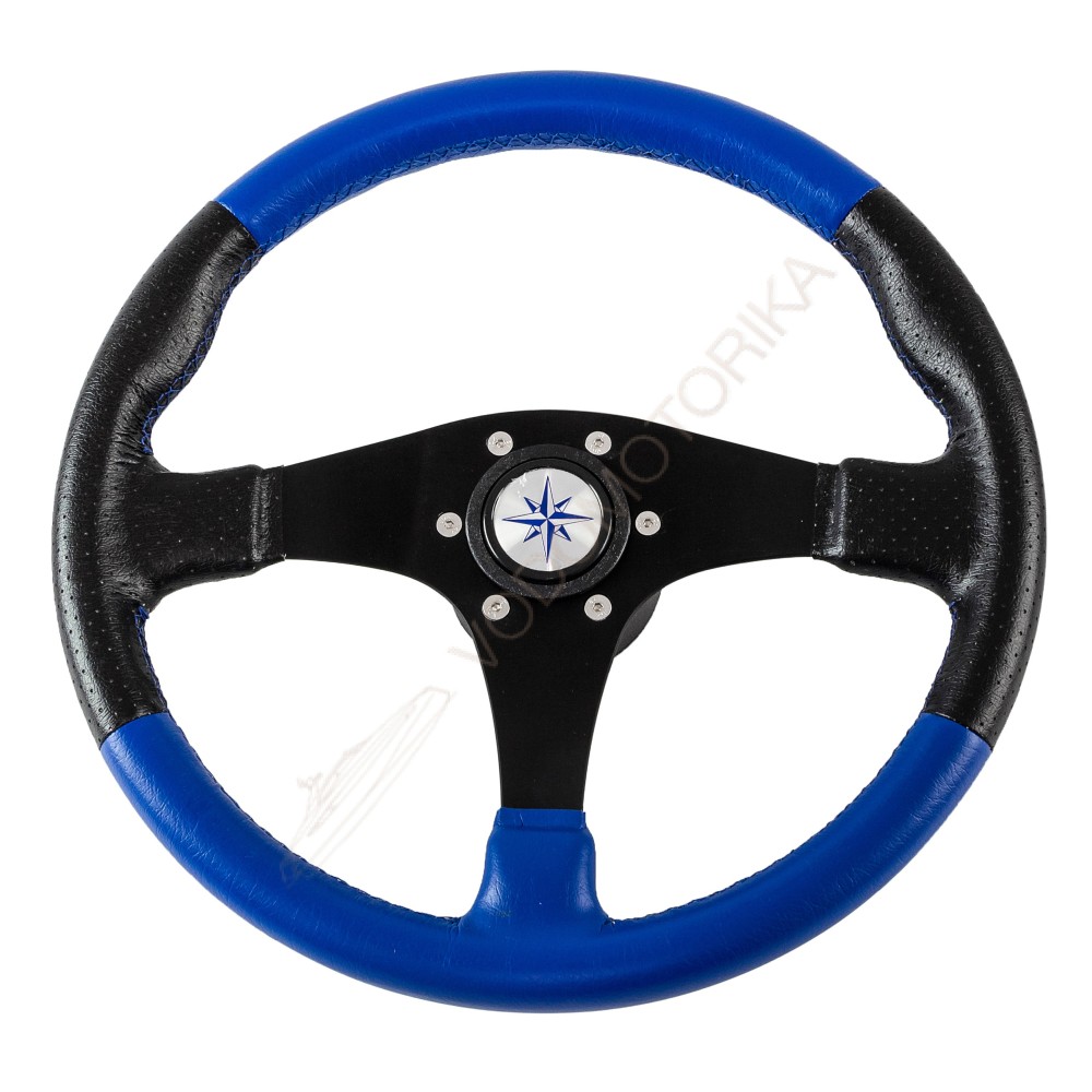 Рулевое колесо AMALFI обод черно-синий, спицы черные д. 355 мм Volanti Luisi