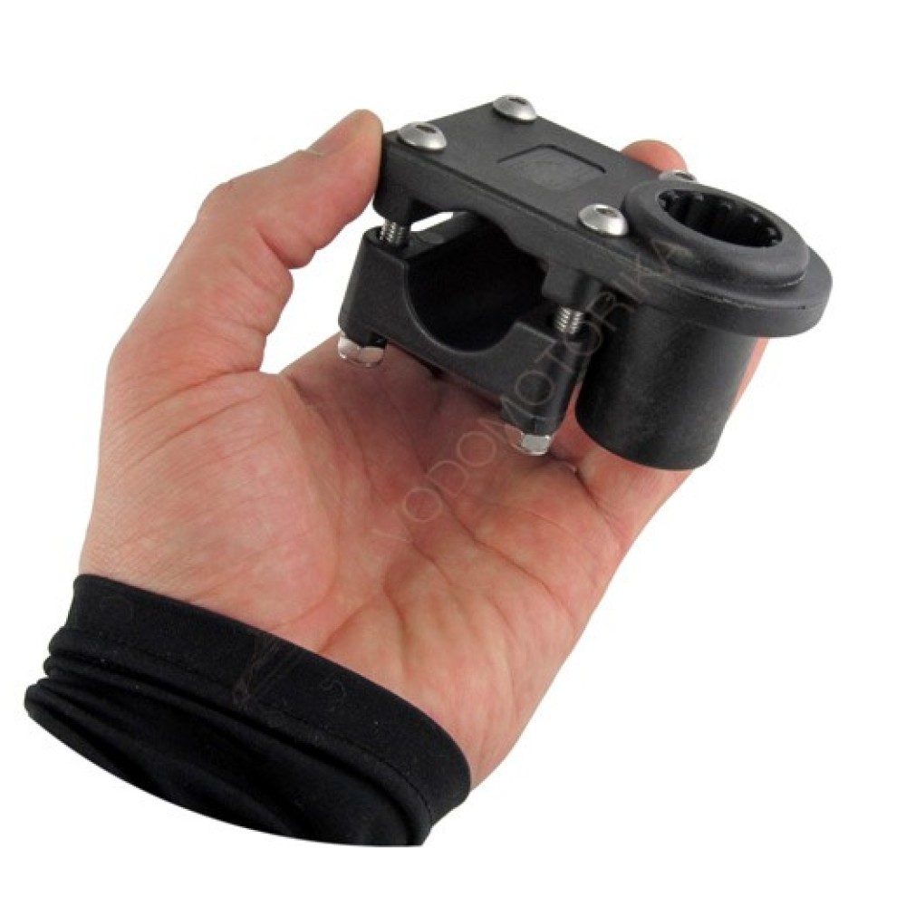 Крепление подставки под удочку на леер круглый/квадратный, черное CFMT104