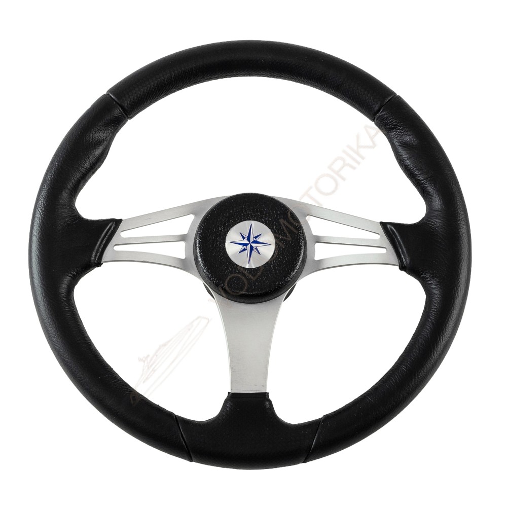 Рулевое колесо ENDURANCE обод черный, спицы серебряные д. 350 мм Volanti Luisi