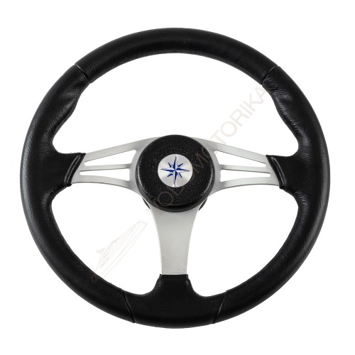 Рулевое колесо ENDURANCE обод черный, спицы серебряные д. 350 мм Volanti Luisi