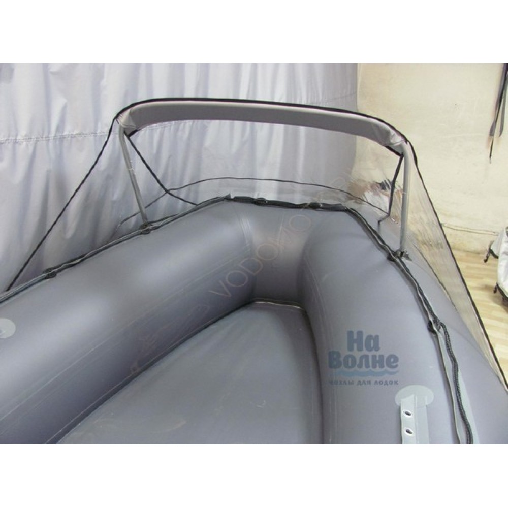 Носовой тент прозрачный для лодки ПВХ 450-500