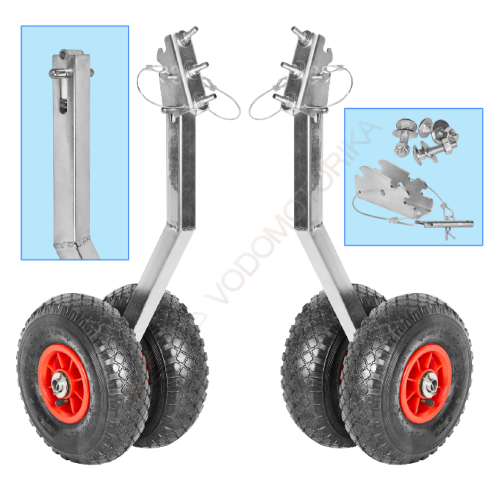 Колеса транцевые Горизонт OTU-260 (ZN) (оцинковка, универсальные - откидные, усиленные)