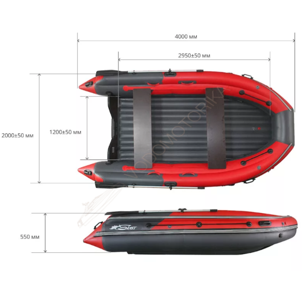 Надувная лодка Reef Skat-400NDFi надувное дно