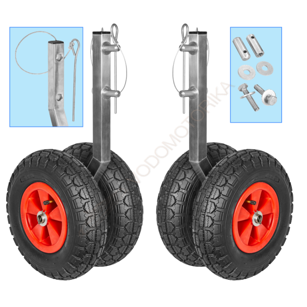 Колеса транцевые Горизонт KNU-330 (нержавейка, съемные, усиленные)