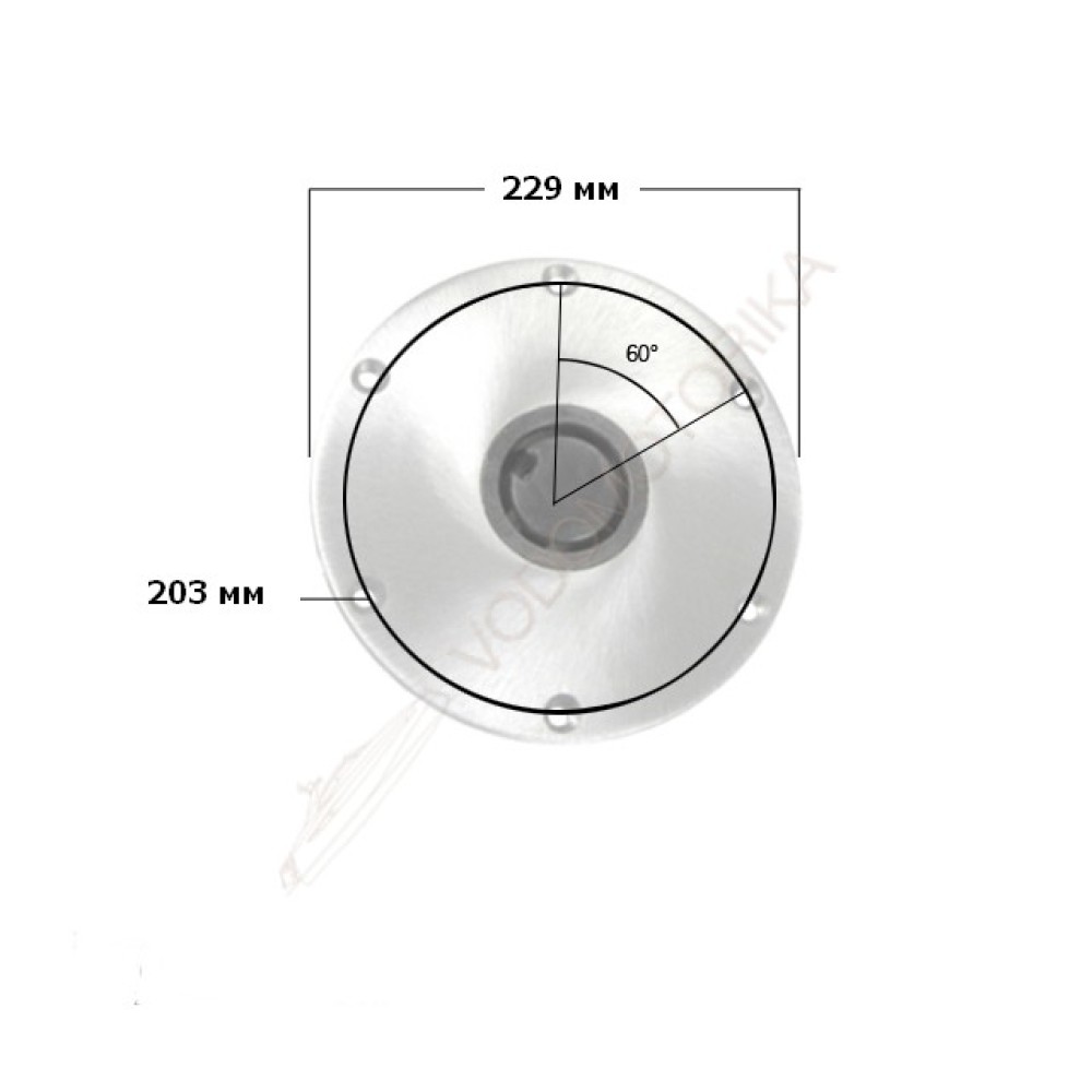 Основание D229 мм/d73 мм, врезное для стоек Plug-in