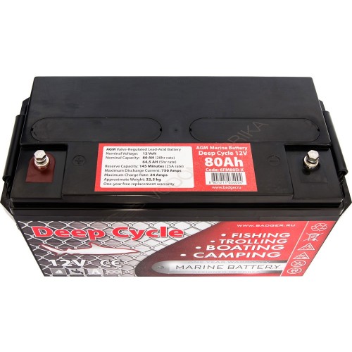 Аккумулятор глубокого разряда Marine Deep Cycle AGM 6FM80D-X
