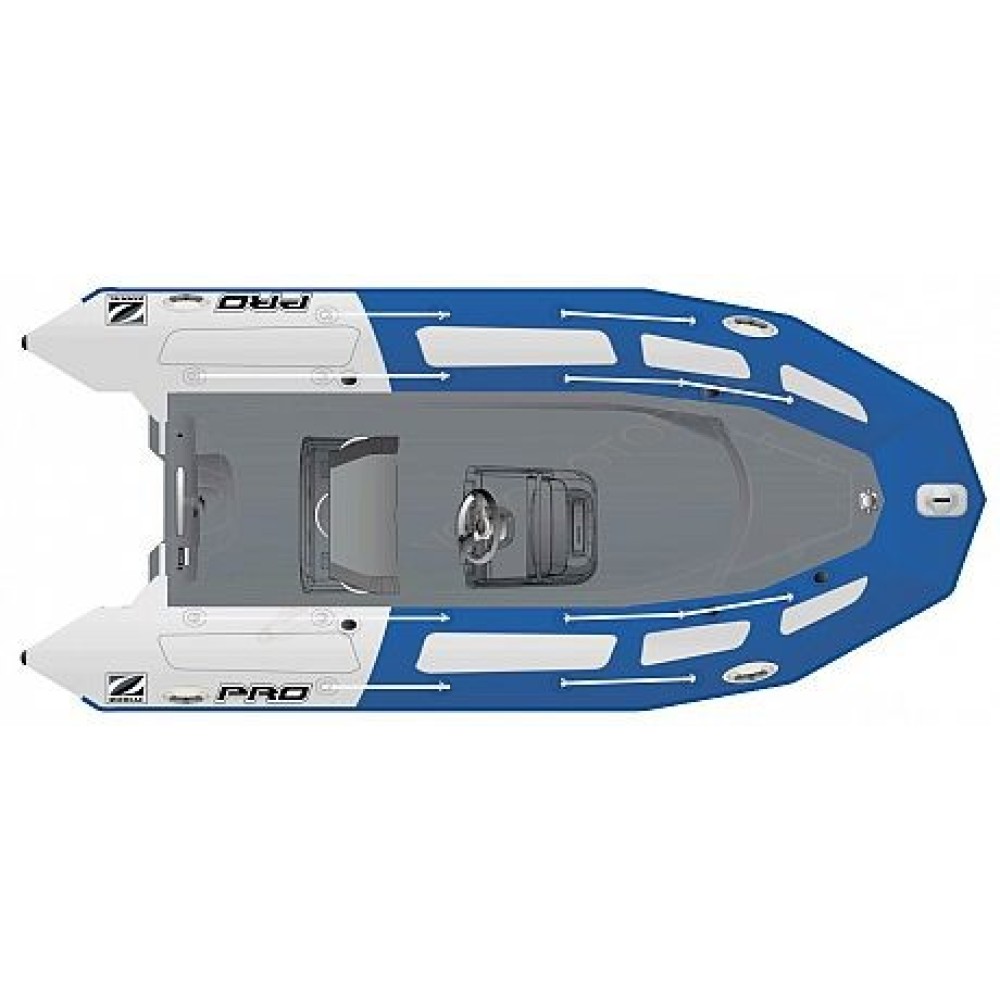 Лодка надувная ZODIAC PRO 550 TOURING ПВХ ( сине-серые баллоны, серый корпус )