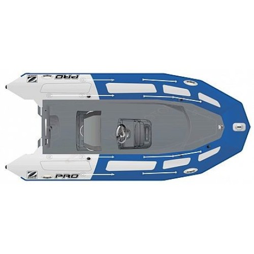 Лодка надувная ZODIAC PRO 550 TOURING ПВХ ( сине-серые баллоны, серый корпус )