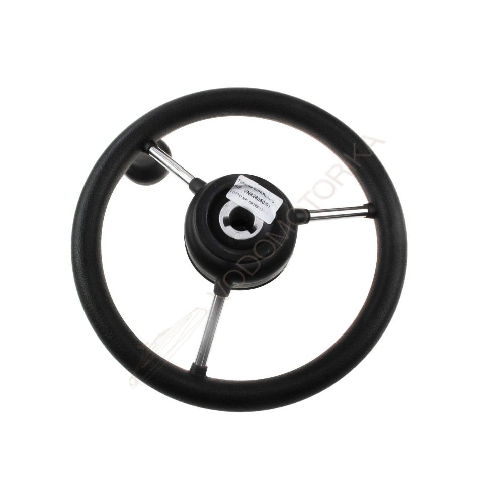 Рулевое колесо LIPARI обод черный, спицы серебряные д. 280 мм со спинером Volanti Luisi