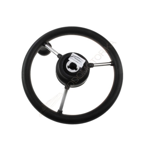 Рулевое колесо LIPARI обод черный, спицы серебряные д. 280 мм со спинером Volanti Luisi