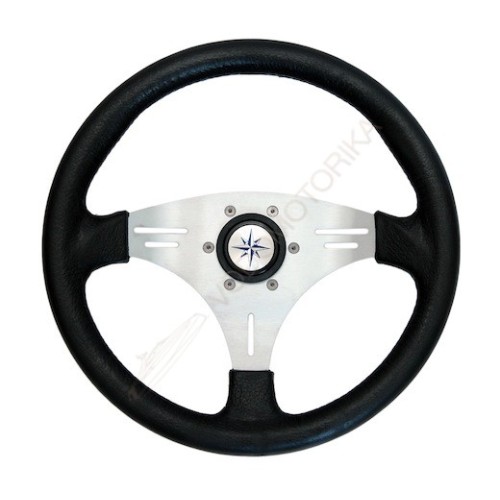 Рулевое колесо MANTA обод черный, спицы серебряные д. 355 мм Volanti Luisi