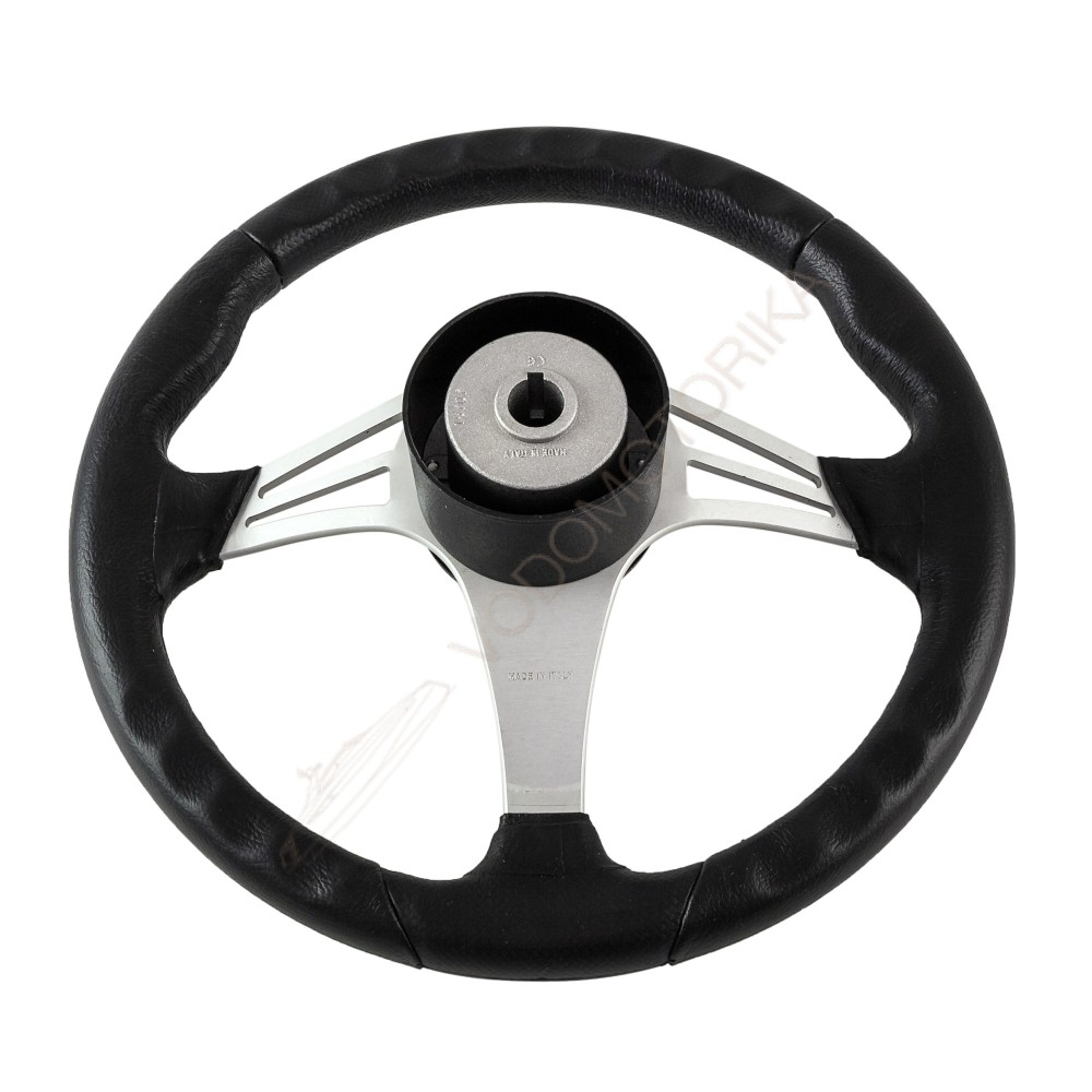 Рулевое колесо ENDURANCE обод черный, спицы серебряные д. 350 мм Volanti Luisi