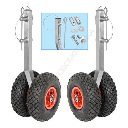 Колеса транцевые Горизонт KNU-260 (нержавейка, съемные, усиленные)