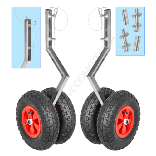 Колеса транцевые Горизонт Эконом U-330ND (оцинковка, съемные, усиленные, под надувное дно)