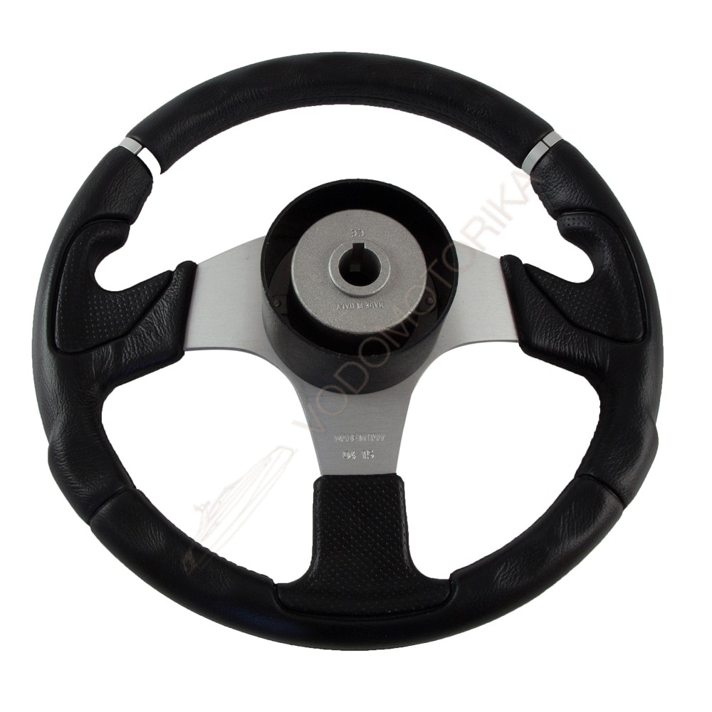 Рулевое колесо NISIDA обод черный, спицы серебряные д. 320 мм Volanti Luisi