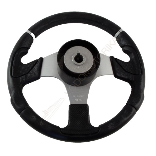 Рулевое колесо NISIDA обод черный, спицы серебряные д. 320 мм Volanti Luisi