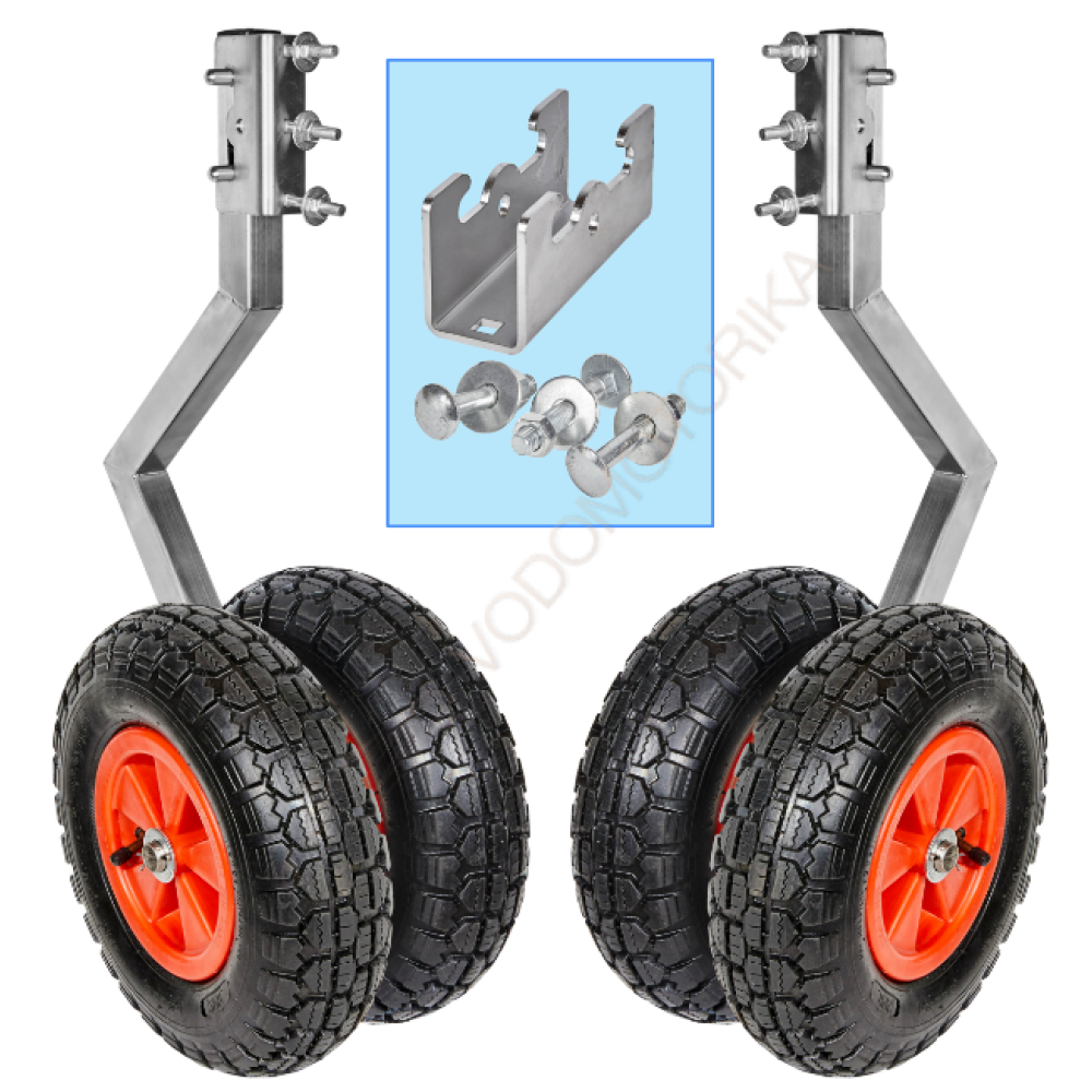 Колеса транцевые Горизонт BSU-330ND (нержавейка, быстросъемные, усиленные, под надувное дно)