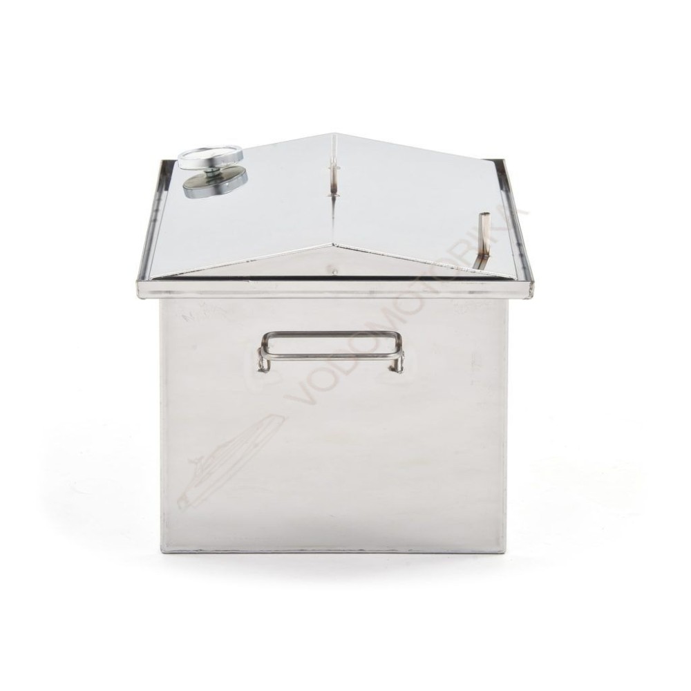 Коптильня Универсальная крышка домиком 400х300х300 ( нержавейка aisi 430 - 2 мм ) для горячего и холодного копчения