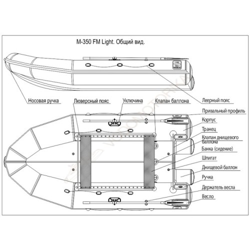 Надувная лодка Фрегат M-350 FM Light