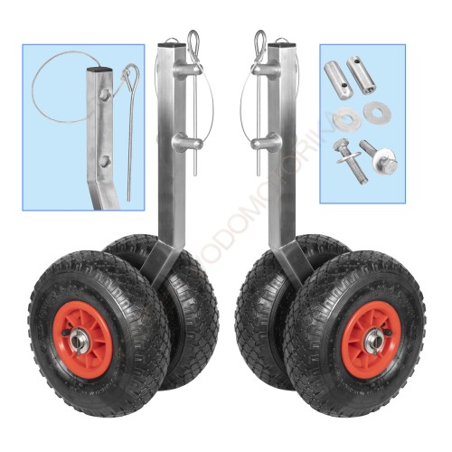 Колеса транцевые Горизонт KNU-260 (нержавейка, съемные, усиленные)