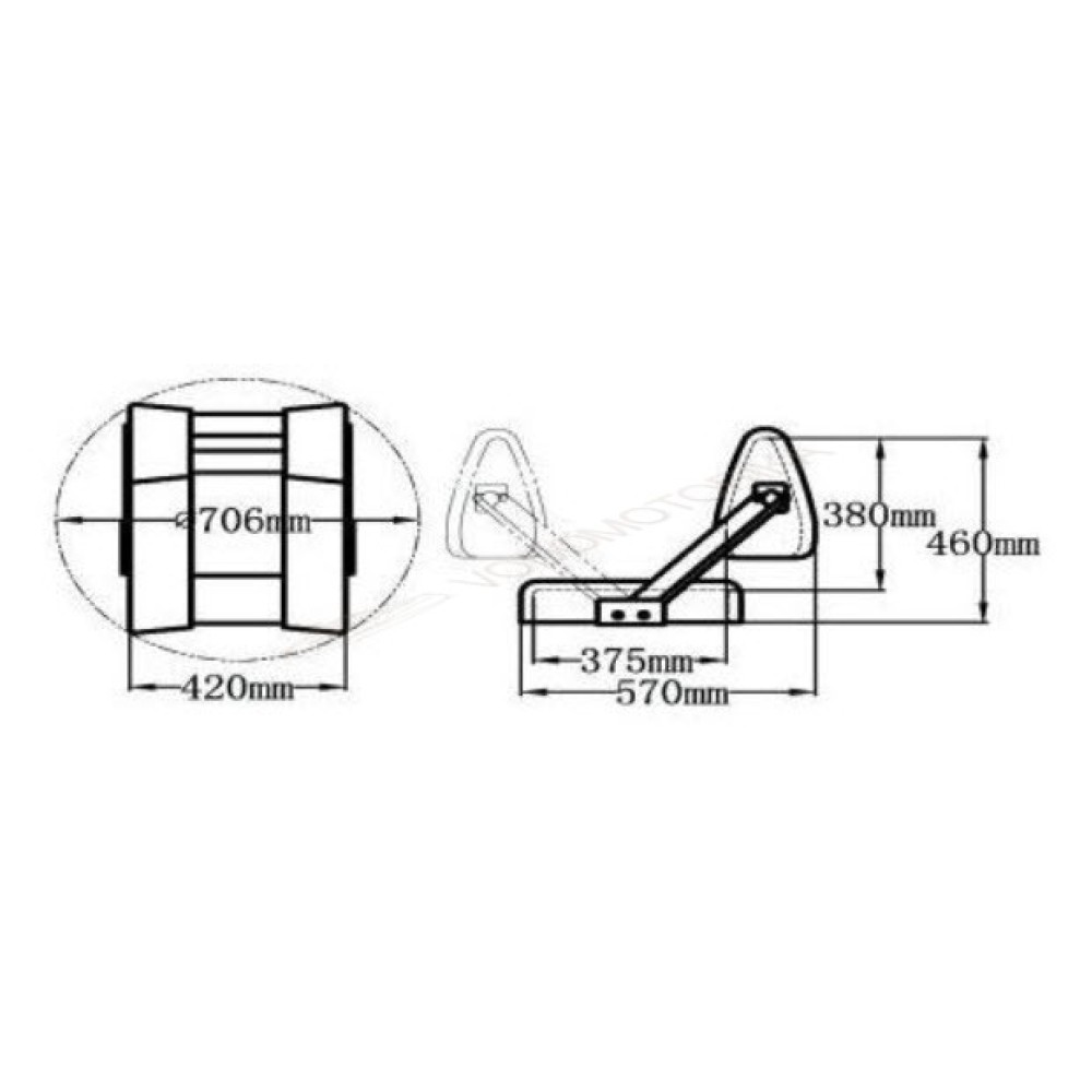 Сиденье с перекидной спинкой