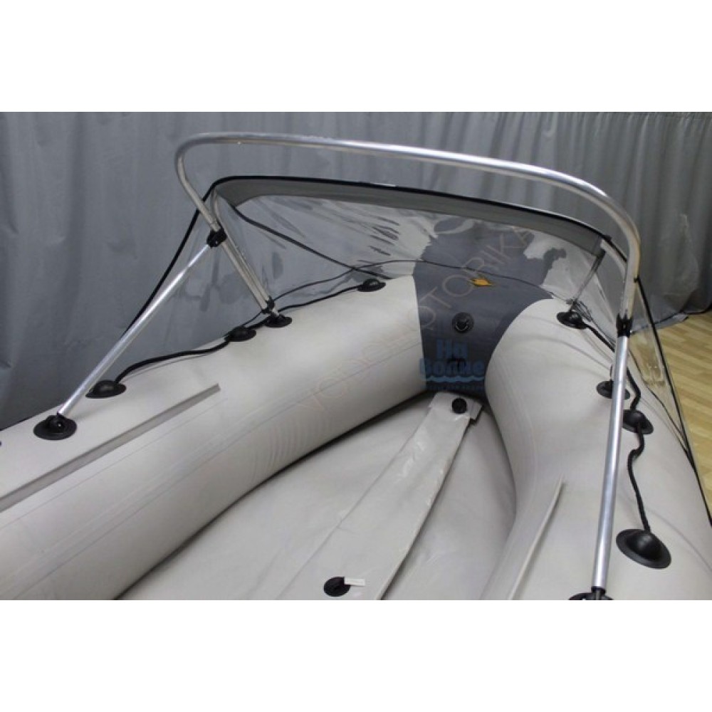 Носовой тент прозрачный для лодки ПВХ 300-360 + дуга для троллинга