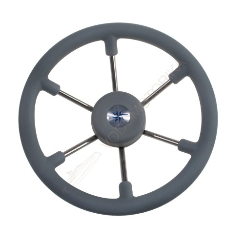 Рулевое колесо LEADER TANEGUM серый обод серебряные спицы д. 330 мм Volanti Luisi