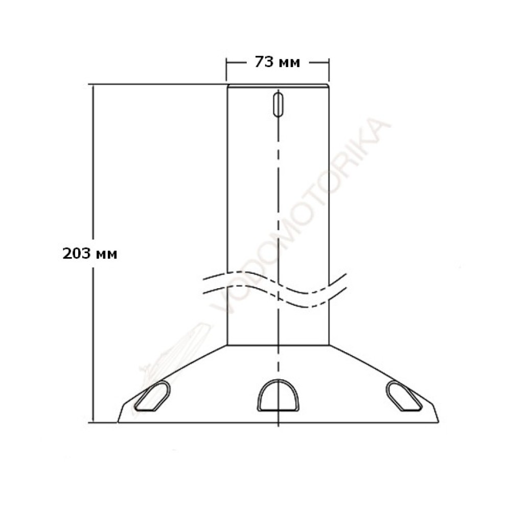 Стойка под сиденье COLUMBIA 200 мм, диаметр 73 мм, основание 230 мм
