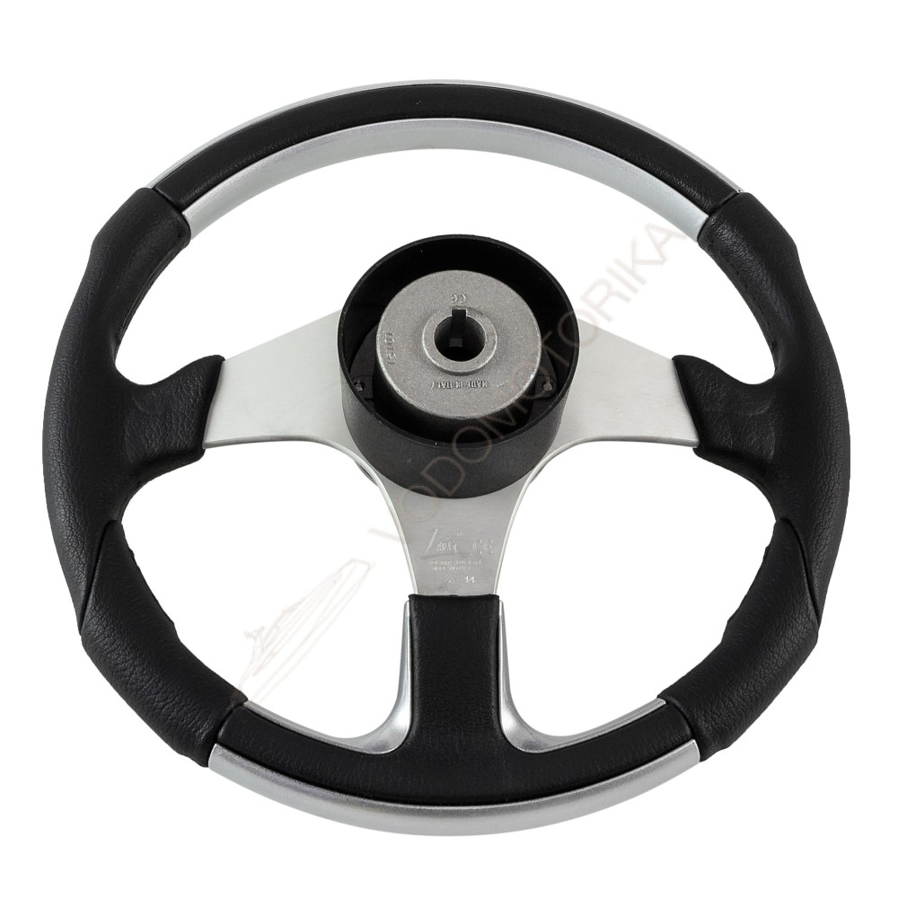 Рулевое колесо EVO MARINE 2 обод черный, спицы серебряные д. 330 мм Volanti Luisi