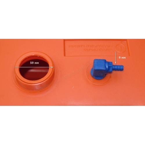 Бак топливный переносной без указателя уровня в комплекте с переходником "елочка", 29 л