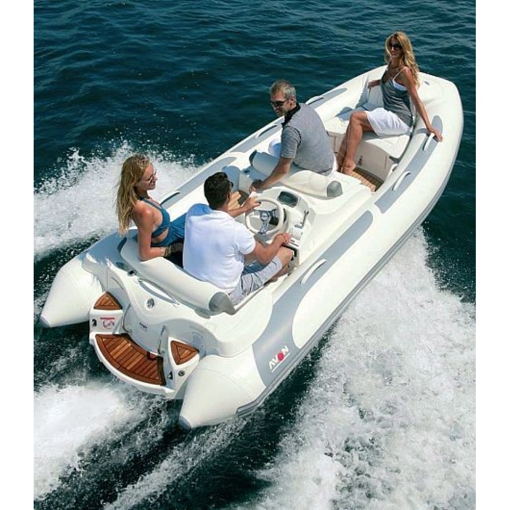 Лодка надувная AVON (ZODIAC) SeaSport Jet 380 ( бело-серая )