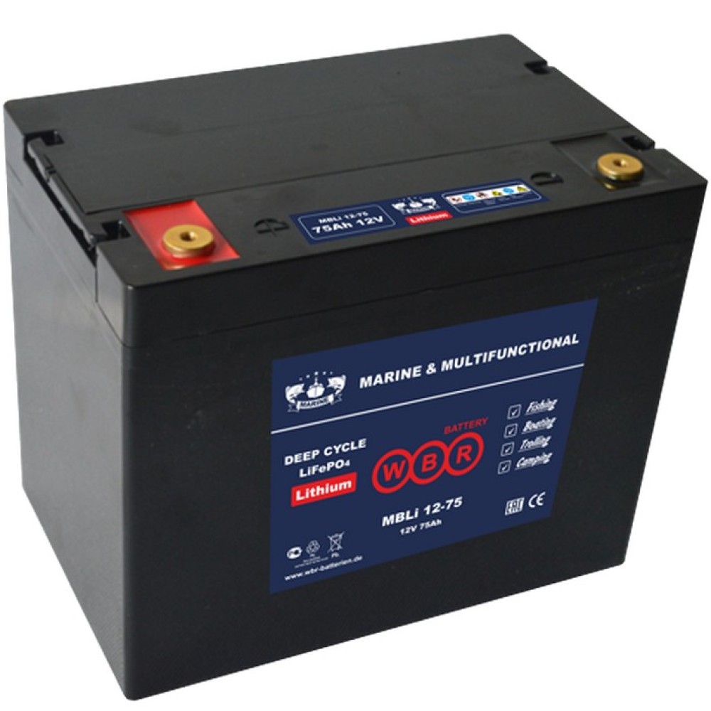 Литий-железо фосфатный аккумулятор WBR Marine MBLi 12-75