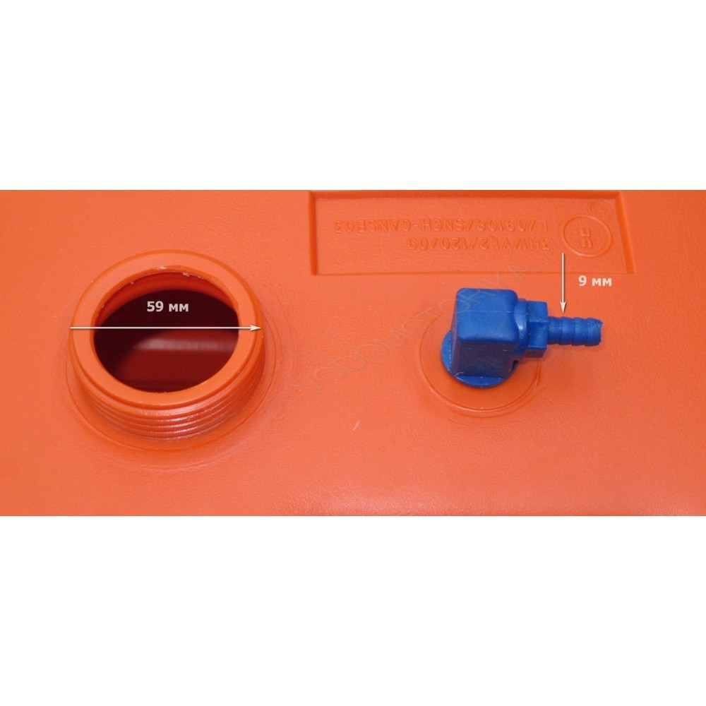 Бак топливный переносной без указателя уровня в комплекте с переходником "елочка", 24 л