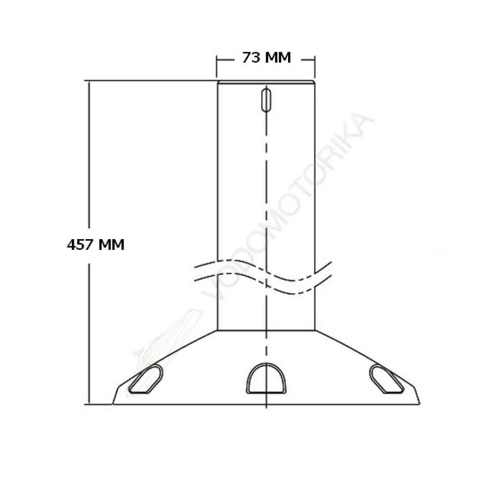 Стойка под сиденье COLUMBIA 450 мм, диаметр 73 мм, основание 230 мм