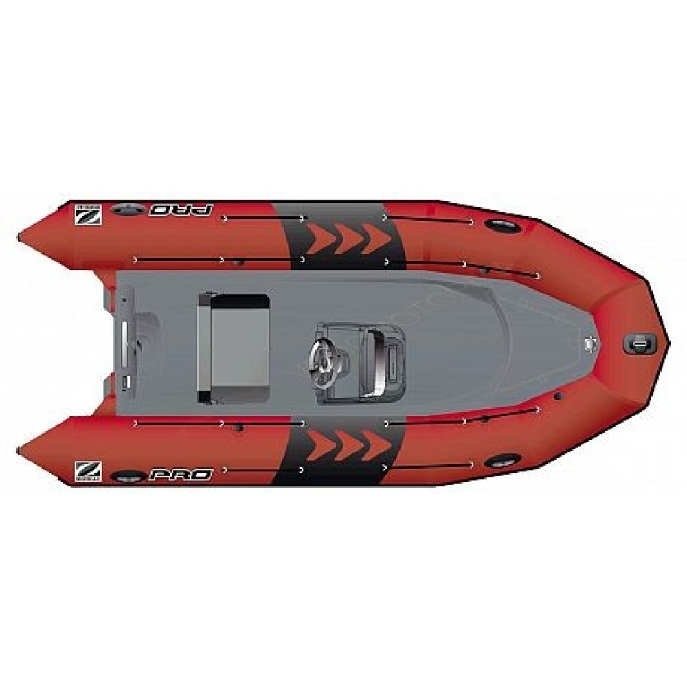 Лодка надувная ZODIAC PRO 500 ПВХ ( красно-серая )