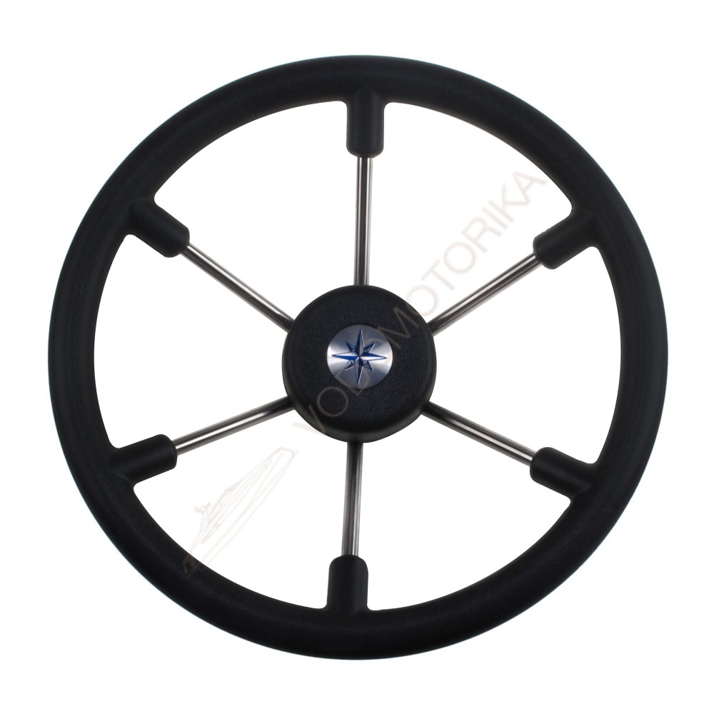 Рулевое колесо LEADER TANEGUM черный обод серебряные спицы д. 360 мм Volanti Luisi