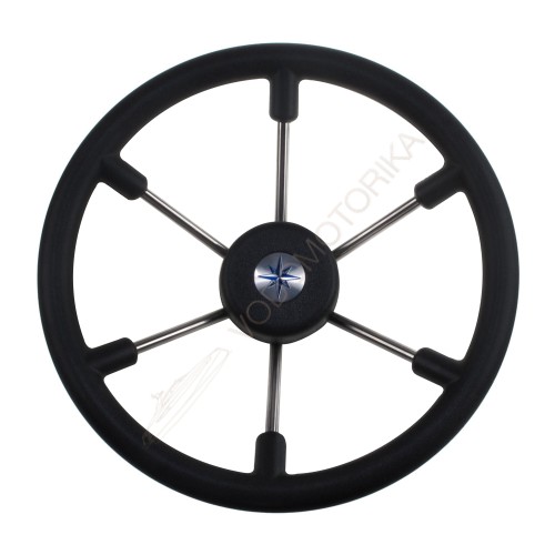 Рулевое колесо LEADER TANEGUM черный обод серебряные спицы д. 360 мм Volanti Luisi