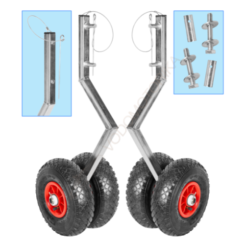 Колеса транцевые Горизонт Эконом U-260ND (оцинковка, съемные, усиленные, под надувное дно)