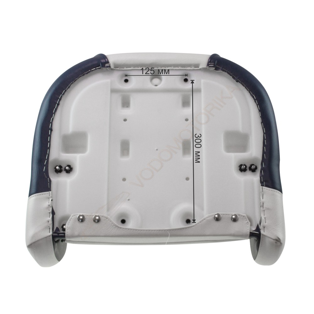 Кресло OCEAN 51 мягкое, подставка, обивка бело-синий винил (1070200010)